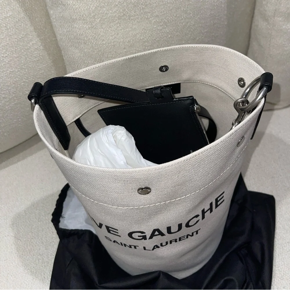 Saint Laurent Paris RIVE GAUCHE Bucket Bag (Linen) - Picture 5 of 9